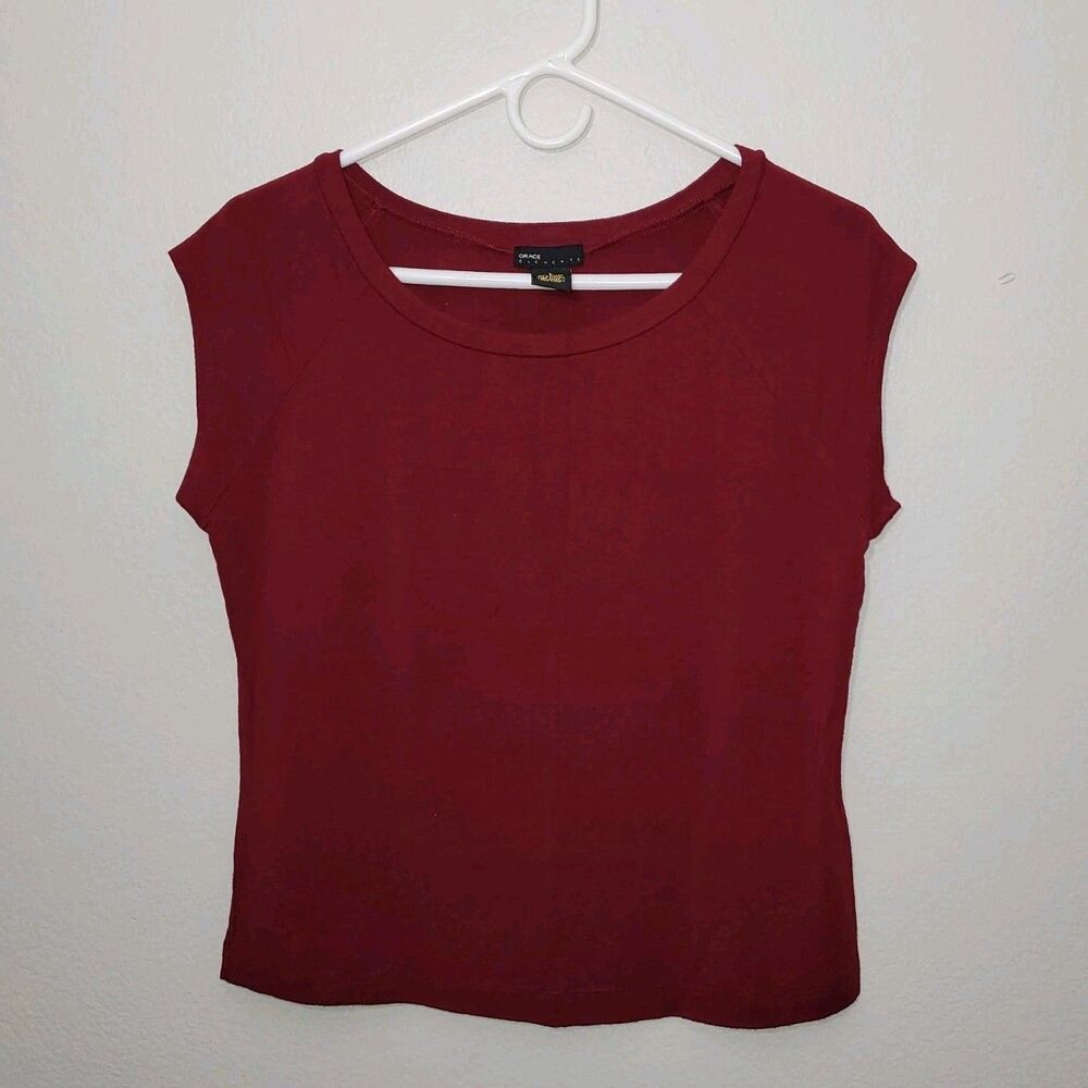Grace Elements Red Top Women's Large Stretch